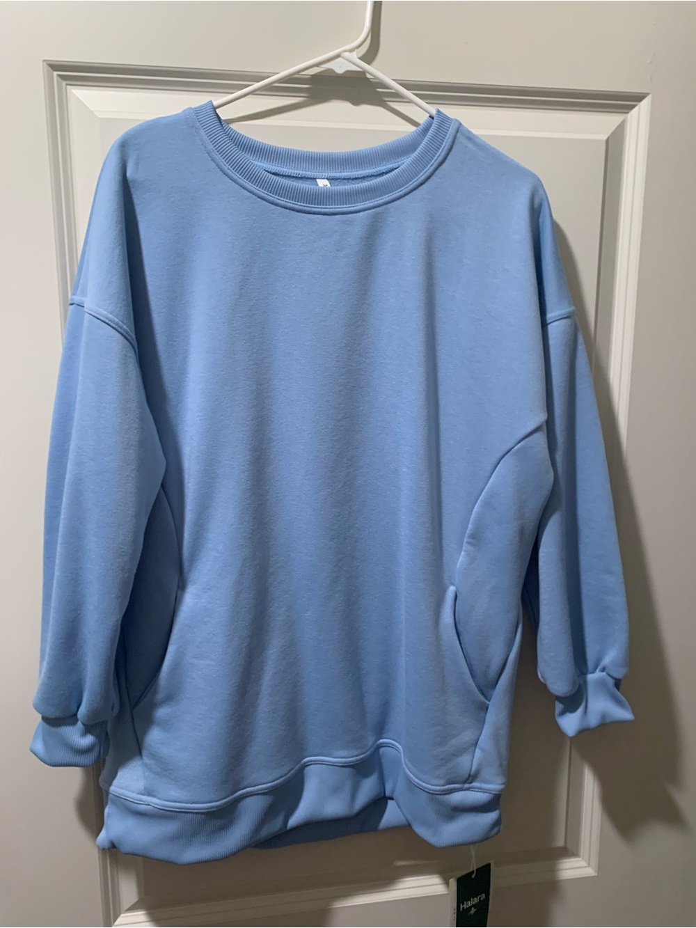 Womens Light Blue Crewneck Sweater